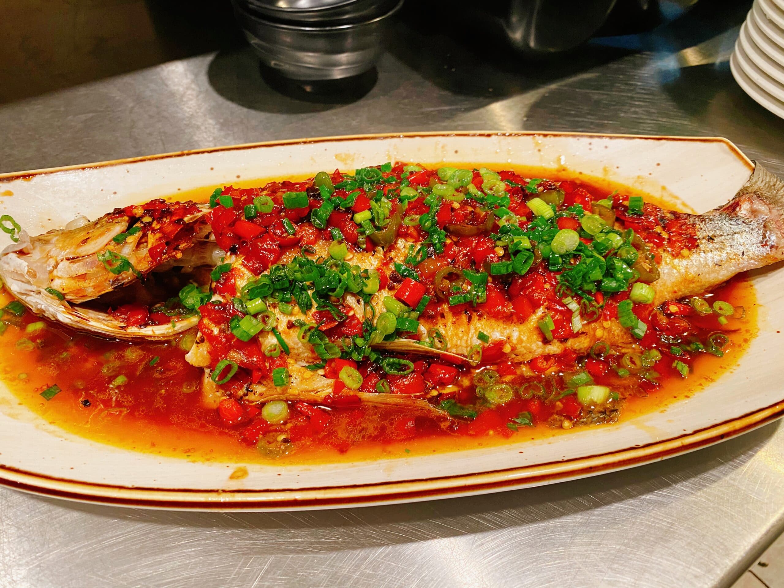 Chopped Pepper Striped Bass